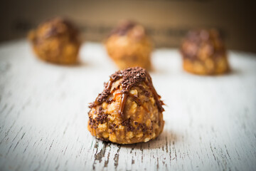 Homemade chocolate candy truffles