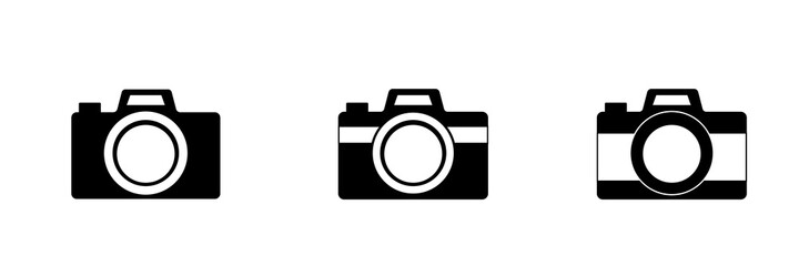 camera icons set in flat style. 