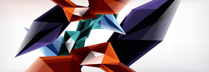 Vector 3d triangles and pyramids abstract background for business or technology presentations, internet posters or web brochure covers