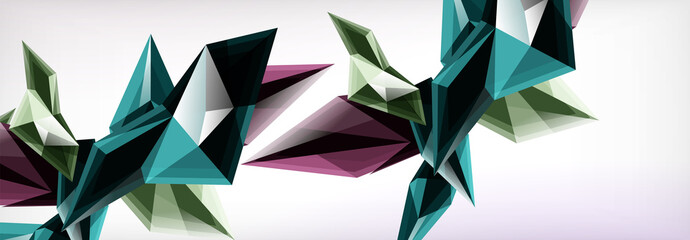 Vector 3d triangles and pyramids abstract background for business or technology presentations, internet posters or web brochure covers