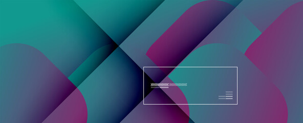 Square shapes composition geometric abstract background. 3D shadow effects and fluid gradients. Modern overlapping forms