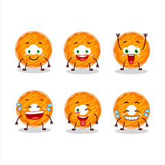 Cartoon character of orange cream donut with smile expression