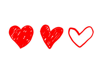 Heart and love illustration line art for template with black and red color.