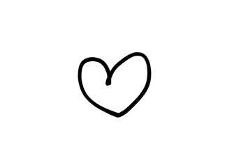 Basic RGB Heart illustration line art for template with black and red color.