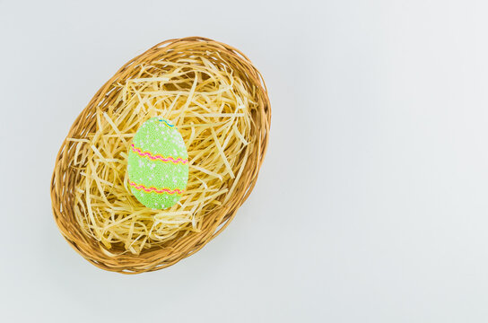 Empty Easter Basket Seen From Above