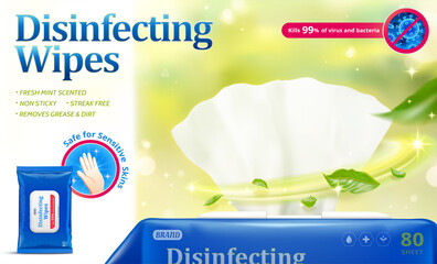 Disinfecting wet wipes ad template