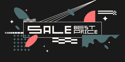 Obraz premium Sale banner. Modern backgrounds with abstract elements and dynamic shapes. Template for design and creative ideas.