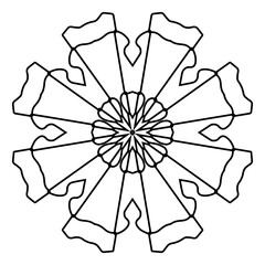 Mandala for Coloring book. Black and white decorative elements. Isolated outline drawing. Vector illustration.