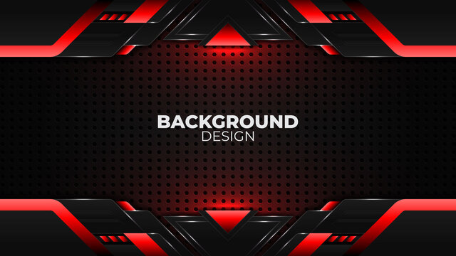 Modern red and black abstract geometric shapes background design template, gaming background template design