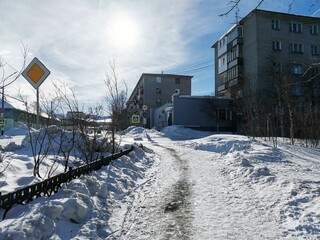 snow covered house