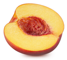 Organic peach isolated on white background