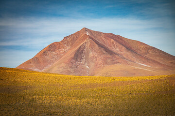 landscape in bolivia with volcano, altiplano