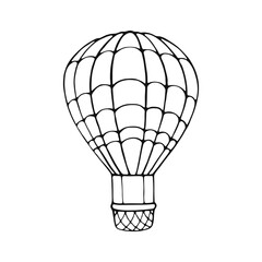 Hot air balloon hand drawn outline doodle. Vector illustration