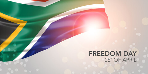 South Africa happy freedom day vector banner, greeting card © kora_ra_123