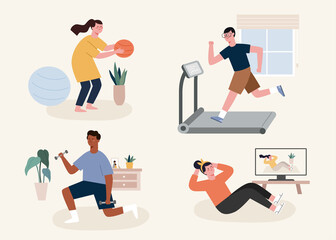 Workout at home concept