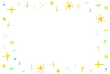 シンプルでかわいい水彩のキラキラフレーム