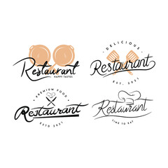 restaurant and cooking utensils. logos, icons and illustrations