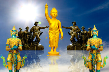 Statue symbol religion asia background