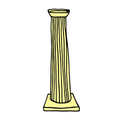 hand drawn Greek column - vector doodle style drawing