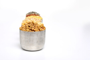 Indian Beans and Pulses in bowl on white background
