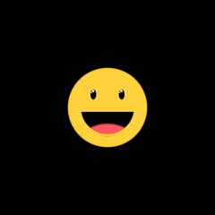 Smiling face icon isolated on dark background