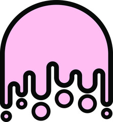 Flat design of Pink Ice Cream