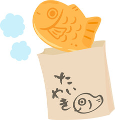 紙袋から出したタイ焼き