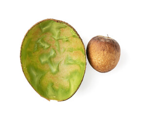 Empty avocado shell isolated on white background with clipping path