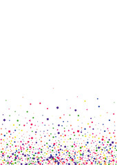 Blue Carnival Square Decoration. Scattered Confetti Background. Red Circle Illustration. Frame Dot Illustration. Purple Fun Star.