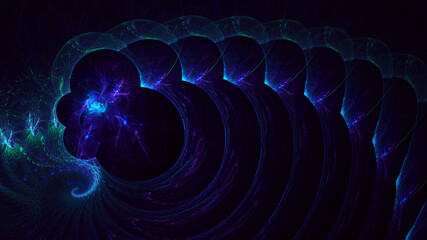 3D rendering abstract colorful fractal light background
