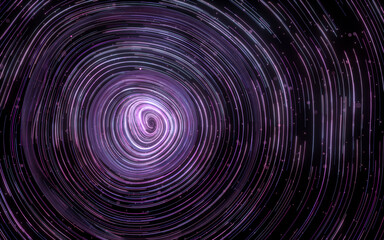 Purple curve lines vortex, fantasy background, 3d rendering.