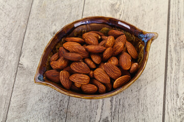 Almonds nuts heap