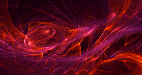 3D rendering abstract multicolor fractal light background