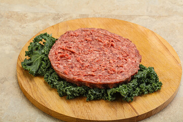Raw beef burger cutlet for burger