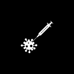Vaccine icon isolated on dark background 