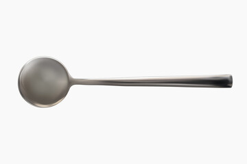 Metallic teaspoon realistic 3d vector illustration isolated on white background