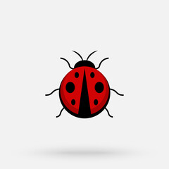 Ladybug icon. Flying red bug vector images. Vector simple modern icon design illustration.