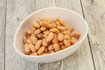 White beans kidney in the bowl