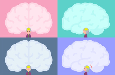 flat type Purple clothes grandma_brain-frame