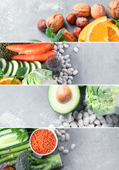 Collage of Foods high in carbohydrates.