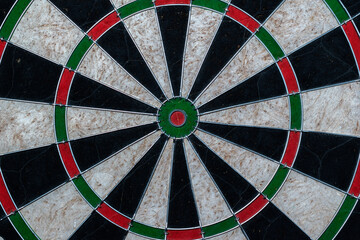 Flat view of professional darts board.