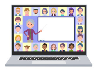 flat type Purple clothes grandma_web-school