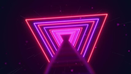 4K Abstract neon lights motion animated Loop background Animation. lighting equipment Triangle lights. stage nightclub, projection, music video, TV show, stage LED screens, party or fashion show.