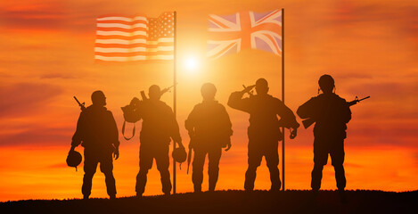 Fototapeta na wymiar GB ,USA and Canada NATO alliance. Concept - patriotism, honor .