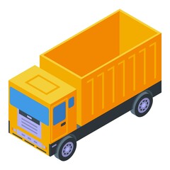 Construction truck icon. Isometric of construction truck vector icon for web design isolated on white background