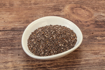 Seasoning chia seeds in the bowl
