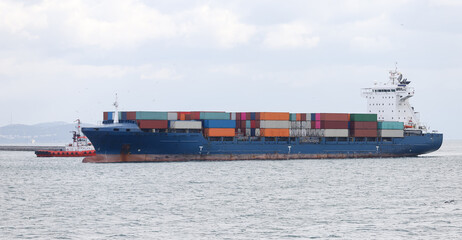 Fototapeta premium Container Ship in Sea