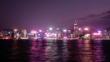 Fototapeta na wymiar Hong Kong Victoria Harbour night view