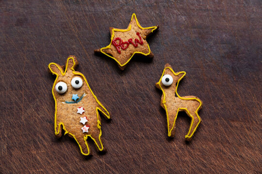 Cute decorated gingerbread cookies
