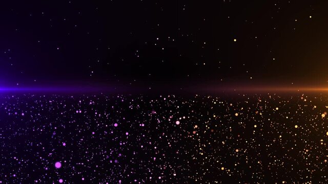 4K multicolored confetti particles or spangles float Loop Animation In Space. in a viscous liquid and glitter in the light with depth of field. 3d abstract event, ceremony, awards, wedding, party.